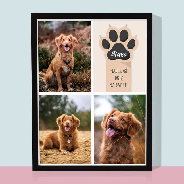 Fotokoláž: Najlepší Pes - Zarámováná Tlač 30X40 (Vertikálne)