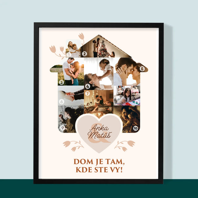 Tvar Z Fotografií: Rodinný Dom - Zarámováná Tlač 30X40 (Vertikálne)