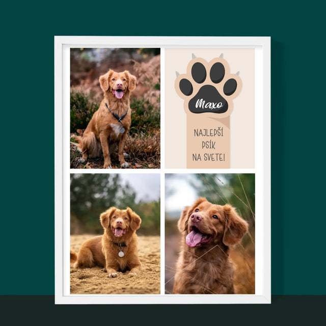 Fotokoláž: Najlepší Pes - Zarámováná Tlač 30X40 (Vertikálne)