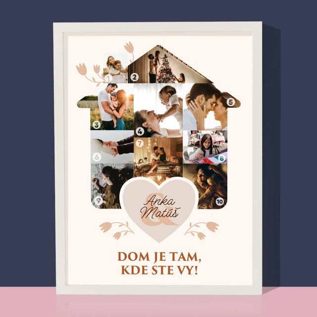 Tvar Z Fotografií: Rodinný Dom - Zarámováná Tlač 30X40 (Vertikálne)