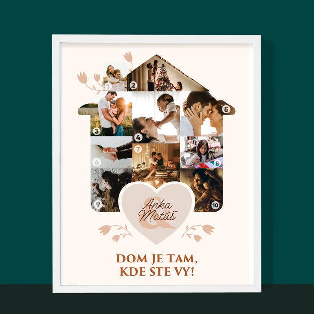 Tvar Z Fotografií: Rodinný Dom - Zarámováná Tlač 30X40 (Vertikálne)