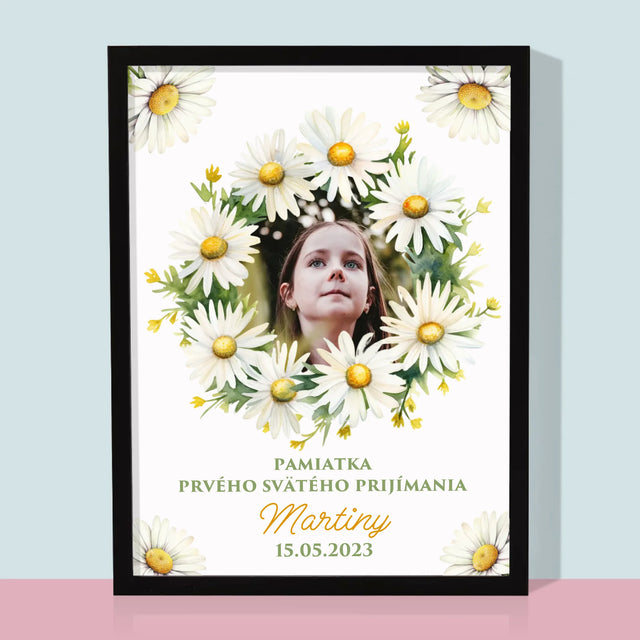 Fotografia A Podpis: Pamiatka 1. Sv Prijímania Sedmokrásky - Zarámováná Tlač 30X40 (Vertikálne)