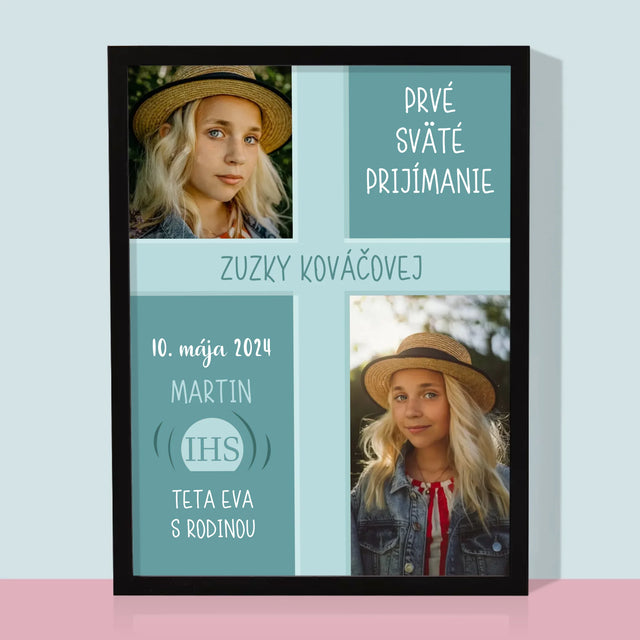 Fotokoláž: Prvé Sväté Prijímanie - Zarámováná Tlač 30X40 (Vertikálne)