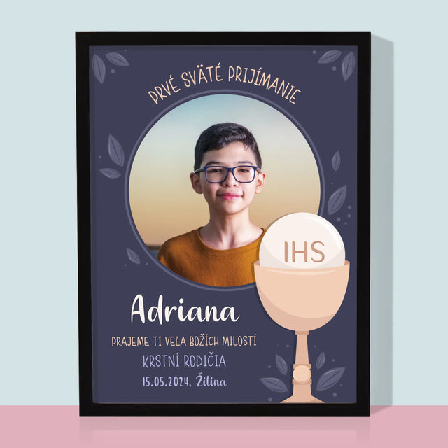 Fotografia A Podpis: Prvé Sväté Prijímanie - Zarámováná Tlač 30X40 (Vertikálne)