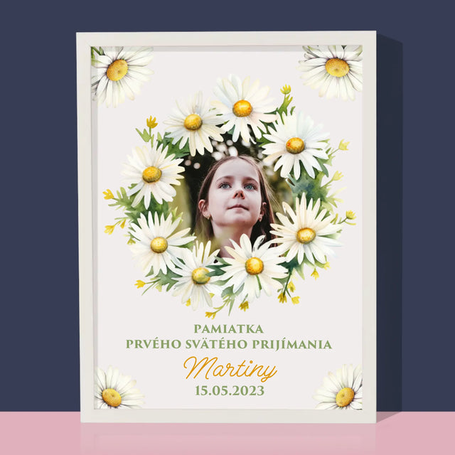 Fotografia A Podpis: Pamiatka 1. Sv Prijímania Sedmokrásky - Zarámováná Tlač 30X40 (Vertikálne)