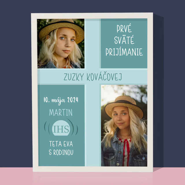 Fotokoláž: Prvé Sväté Prijímanie - Zarámováná Tlač 30X40 (Vertikálne)