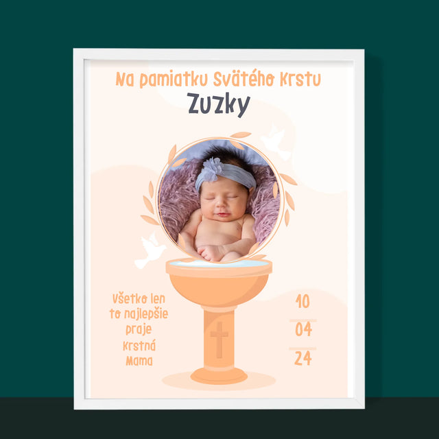 Fotografia A Podpis: Na Pamiatku Svätého Krstu - Zarámováná Tlač 30X40 (Vertikálne)