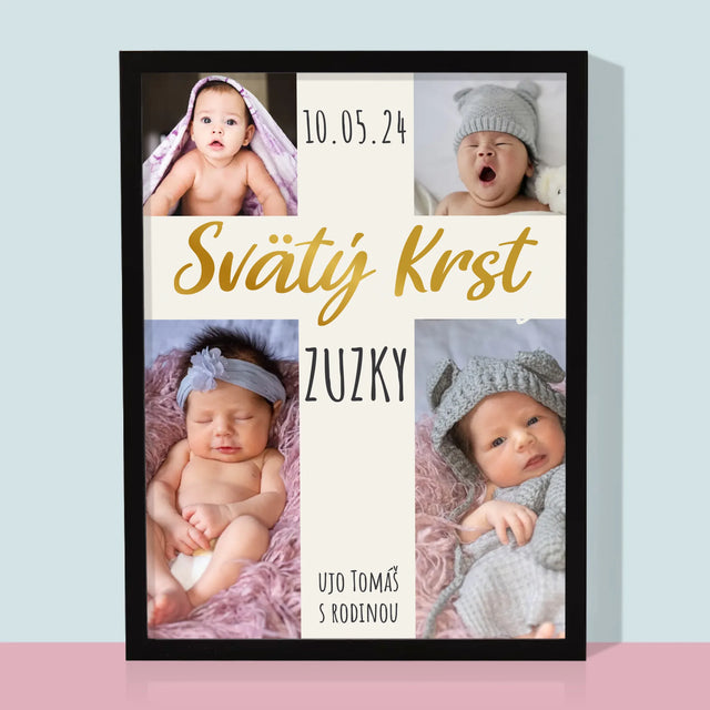 Fotokoláž: Svätý Krst Kríž - Zarámováná Tlač 30X40 (Vertikálne)