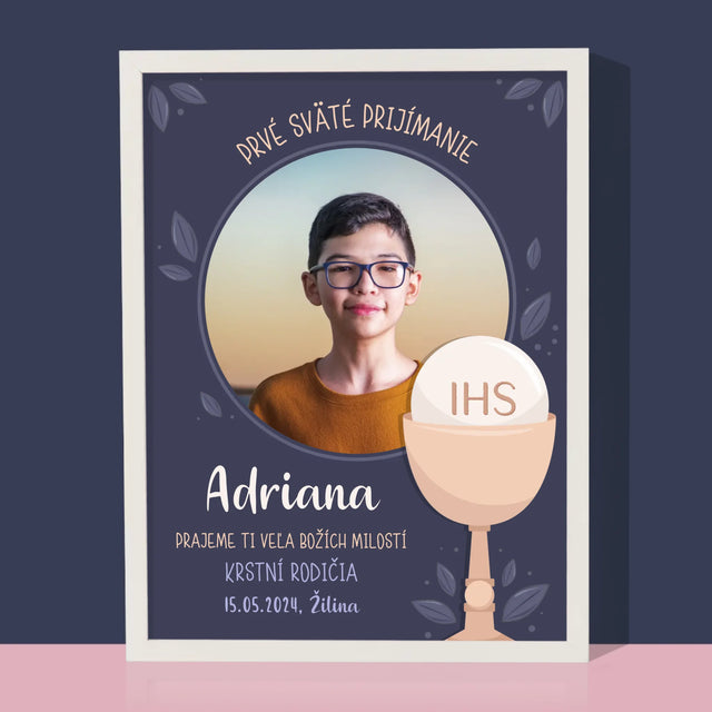 Fotografia A Podpis: Prvé Sväté Prijímanie - Zarámováná Tlač 30X40 (Vertikálne)