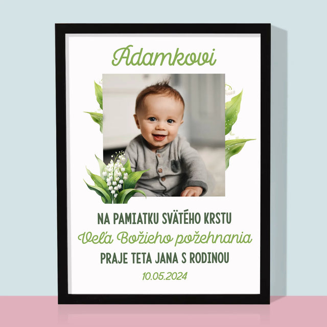 Fotografia A Podpis: Pamiatka Krstu Konvalinky - Zarámováná Tlač 30X40 (Vertikálne)