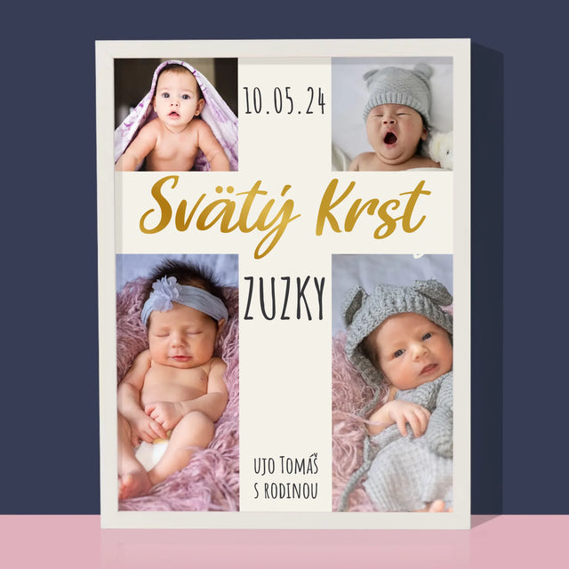 Fotokoláž: Svätý Krst Kríž - Zarámováná Tlač 30X40 (Vertikálne)