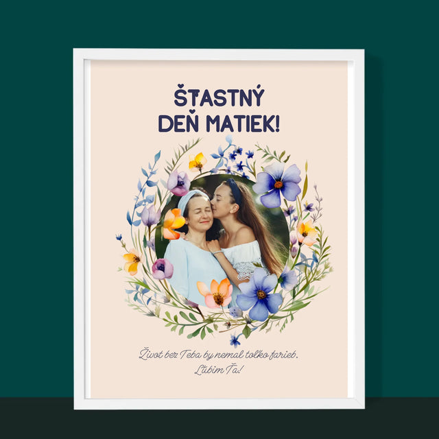 Fotografia A Podpis: Šťastný Deň Matiek - Zarámováná Tlač 30X40 (Vertikálne)