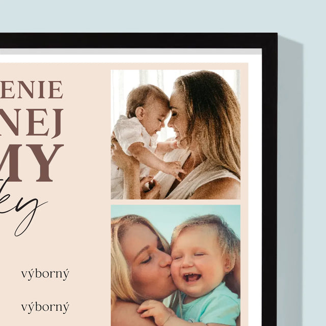 Fotokoláž: Vysvedčenie Vzornej Mamy - Zarámováná Tlač 30X40 (Vertikálne)