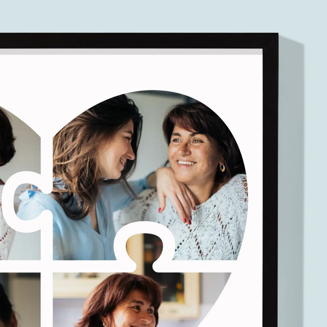 Fotokoláž: Puzzle Srdce Pre Mamu - Zarámováná Tlač 30X40 (Vertikálne)