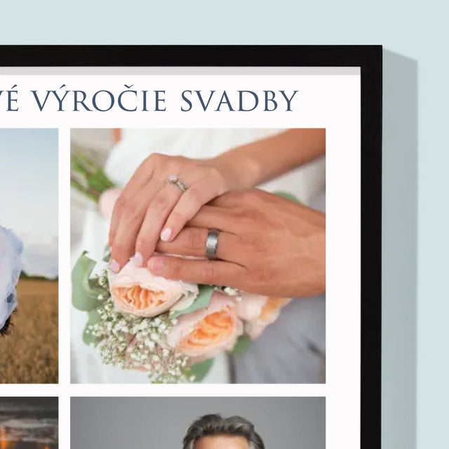 Fotokoláž: Krištáľové Výročie Svadby - Zarámováná Tlač 30X40 (Vertikálne)