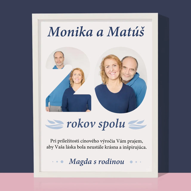 Slovo Z Fotografií: 20 Rokov Spolu - Zarámováná Tlač 30X40 (Vertikálne)
