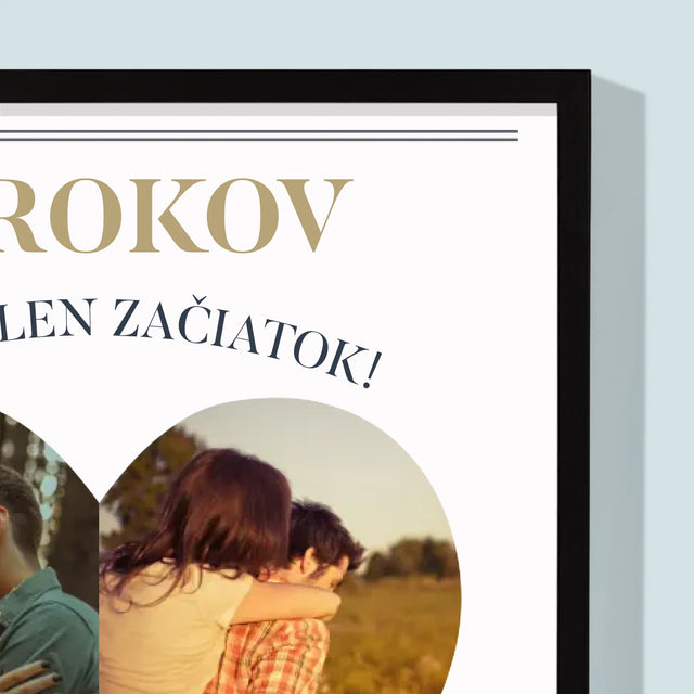 Tvar Z Fotografií: Výročie Srdce - Zarámováná Tlač 30X40 (Vertikálne)