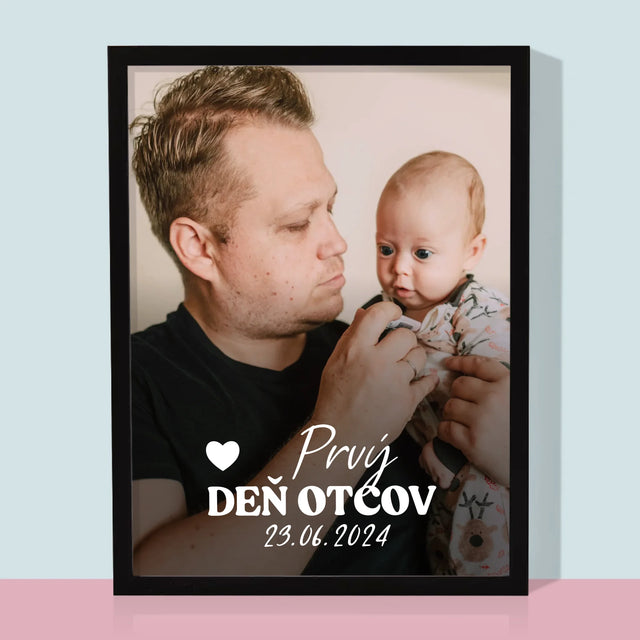 Fotografia A Podpis: Prvý Deň Otcov - Zarámováná Tlač 30X40 (Vertikálne)