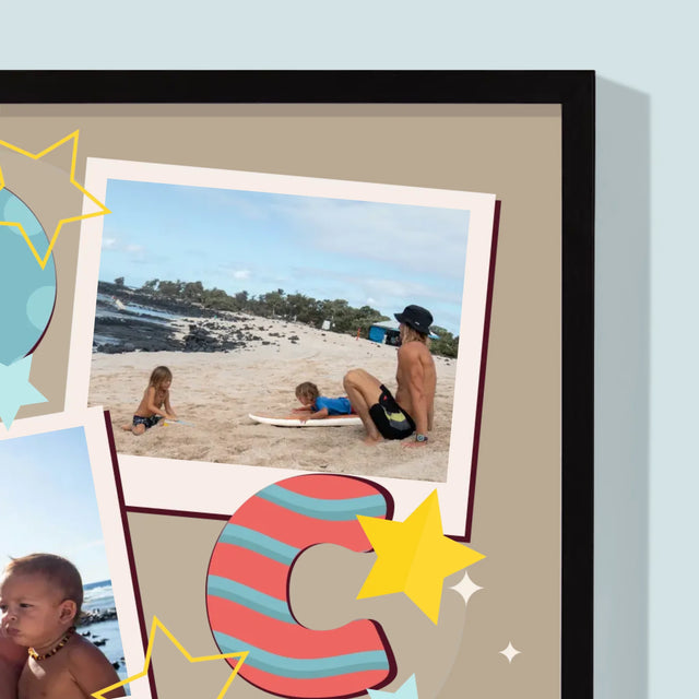 Fotokoláž: Písmená Ocko - Zarámováná Tlač 30X40 (Vertikálne)