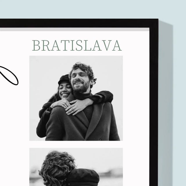 Fotokoláž: Mr&Mrs Svadobné - Zarámováná Tlač 30X40 (Vertikálne)