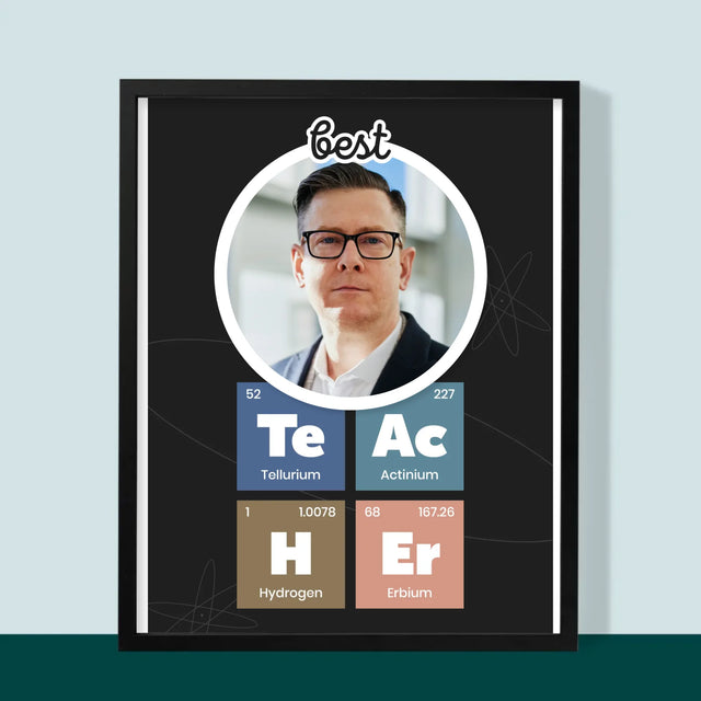 Fotografia A Podpis: Jedinečný Učiteľ - Zarámováná Tlač 30X40 (Vertikálne)