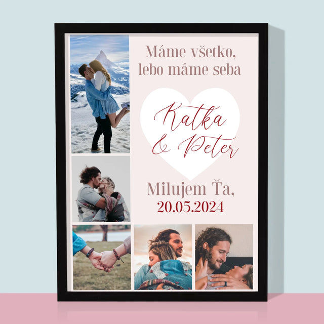 Fotokoláž: Máme Všetko, Kým Máme Seba - Zarámováná Tlač 30X40 (Vertikálne)