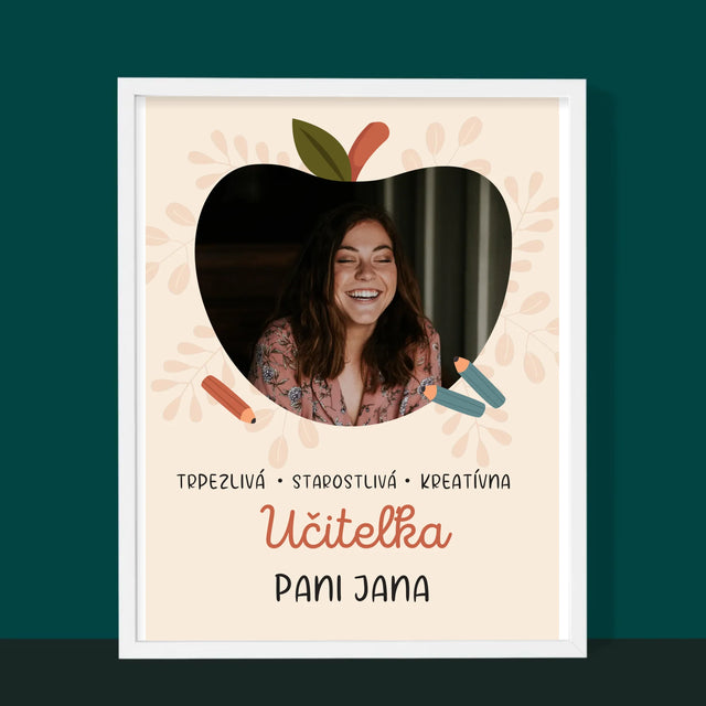 Fotografia A Podpis: Učiteľka - Zarámováná Tlač 30X40 (Vertikálne)