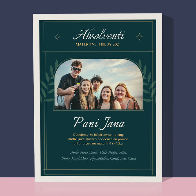 Monogram: Učiteľ Ďakujeme - Zarámováná Tlač 30X40 (Vertikálne)