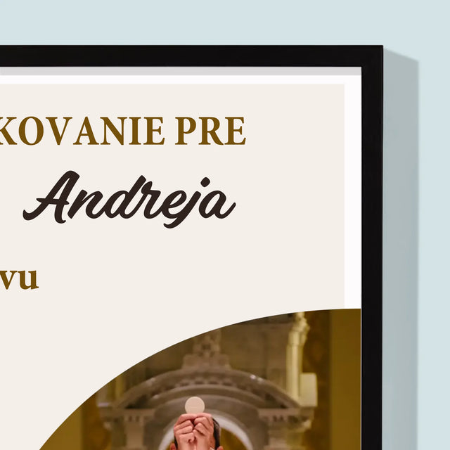 Fotografia A Podpis: Poďakovanie Pre Kňaza Svadba - Zarámováná Tlač 30X40 (Vertikálne)