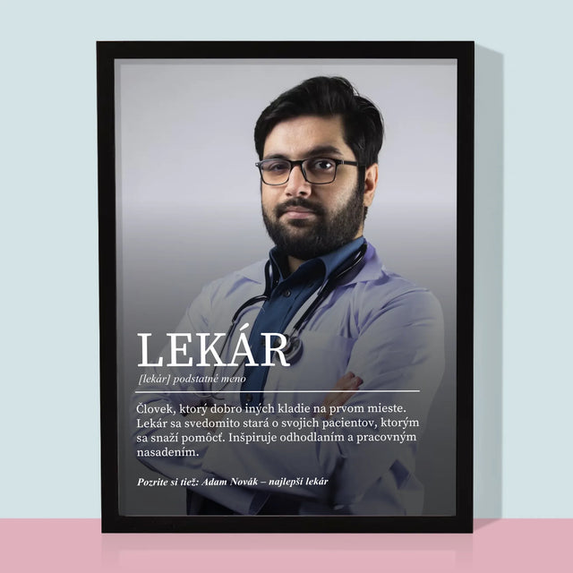 Fotografia A Podpis: Lekár Definícia - Zarámováná Tlač 30X40 (Vertikálne)