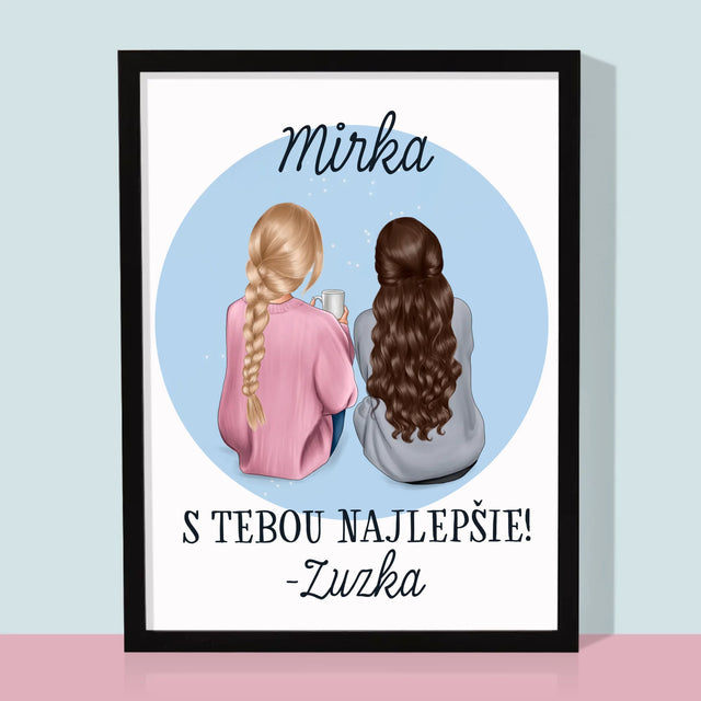 Tvorenie Postavy: Priateľky - Zarámováná Tlač 30X40 (Vertikálne)