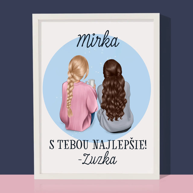 Tvorenie Postavy: Priateľky - Zarámováná Tlač 30X40 (Vertikálne)