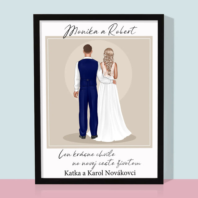 Tvorenie Postavy: Mladomanželia - Zarámováná Tlač 30X40 (Vertikálne)