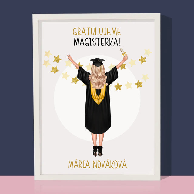 Tvorenie Postavy: Konečne Magister! - Zarámováná Tlač 30X40 (Vertikálne)