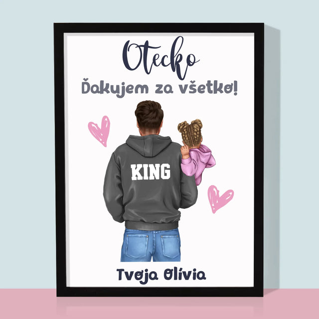 Tvorenie Postavy: Otec S Dieťaťom - Zarámováná Tlač 30X40 (Vertikálne)