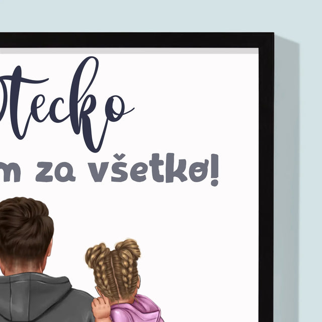 Tvorenie Postavy: Otec S Dieťaťom - Zarámováná Tlač 30X40 (Vertikálne)