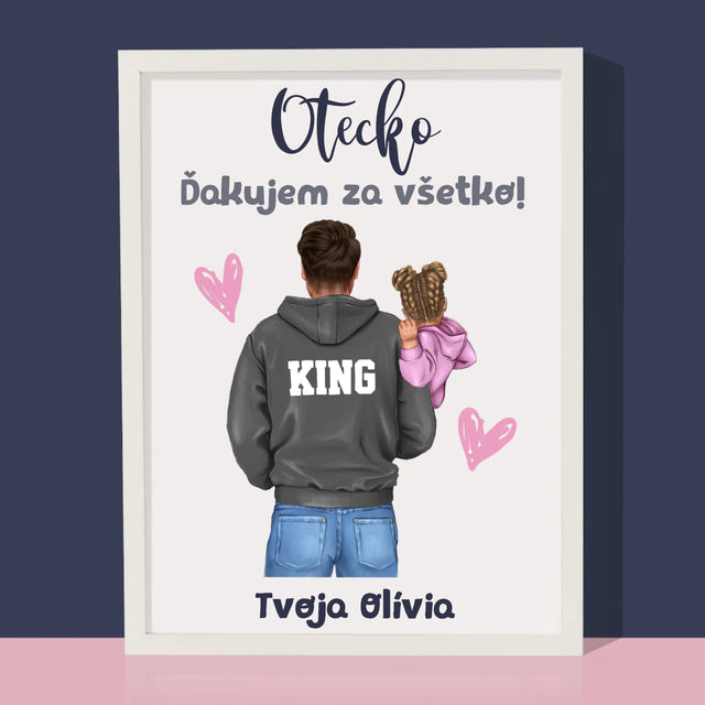 Tvorenie Postavy: Otec S Dieťaťom - Zarámováná Tlač 30X40 (Vertikálne)