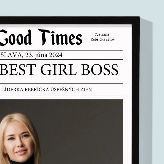 Obálka Časopisu: World’S Best Girl Boss - Zarámováná Tlač 30X40 (Vertikálne)