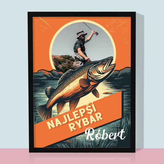 Fotografia A Podpis: Najlepší Rybár - Zarámováná Tlač 30X40 (Vertikálne)