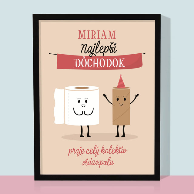 Meno A Podpis: Najlepší Dôchodok - Zarámováná Tlač 30X40 (Vertikálne)