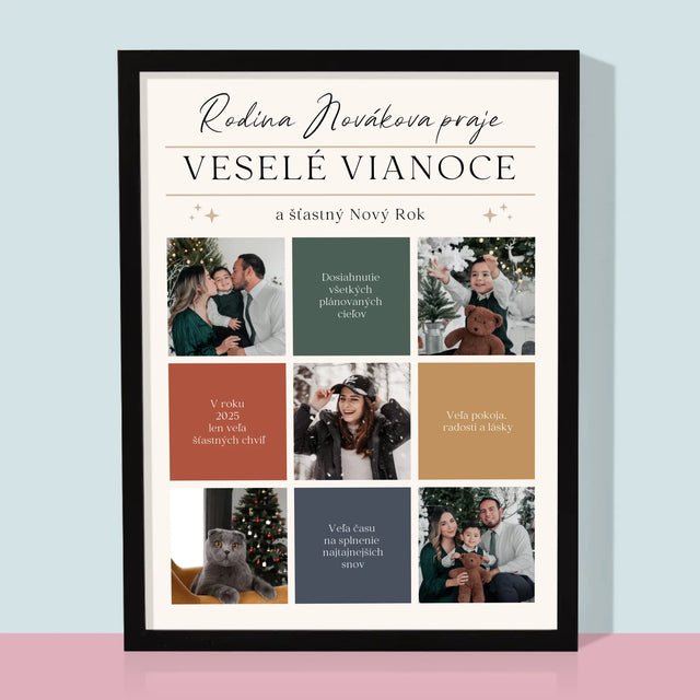 Fotokoláž: Veselé Vianoce Venovanie - Zarámováná Tlač 30X40 (Vertikálne)