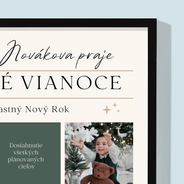 Fotokoláž: Veselé Vianoce Venovanie - Zarámováná Tlač 30X40 (Vertikálne)