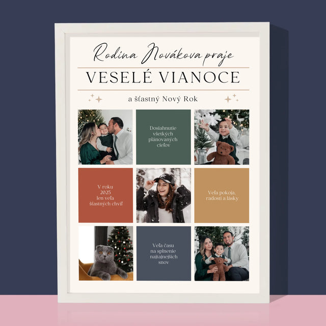 Fotokoláž: Veselé Vianoce Venovanie - Zarámováná Tlač 30X40 (Vertikálne)