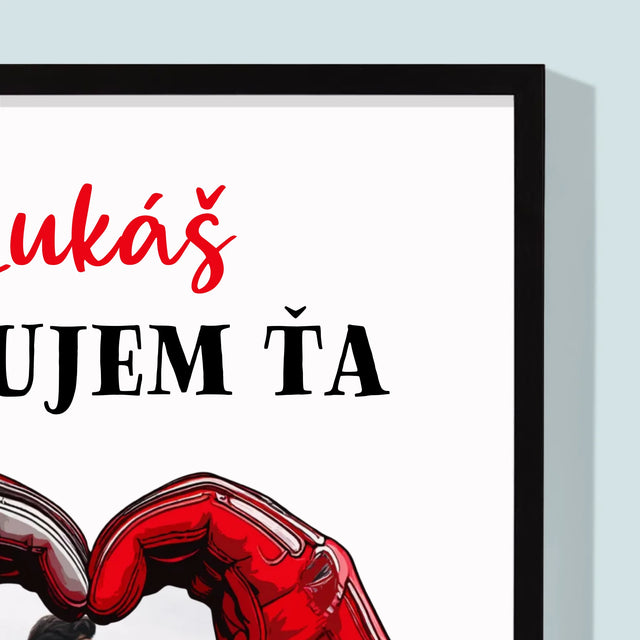 Fotografia A Podpis: Milujem Ťa Na Plné Obrátky - Zarámováná Tlač 30X40 (Vertikálne)