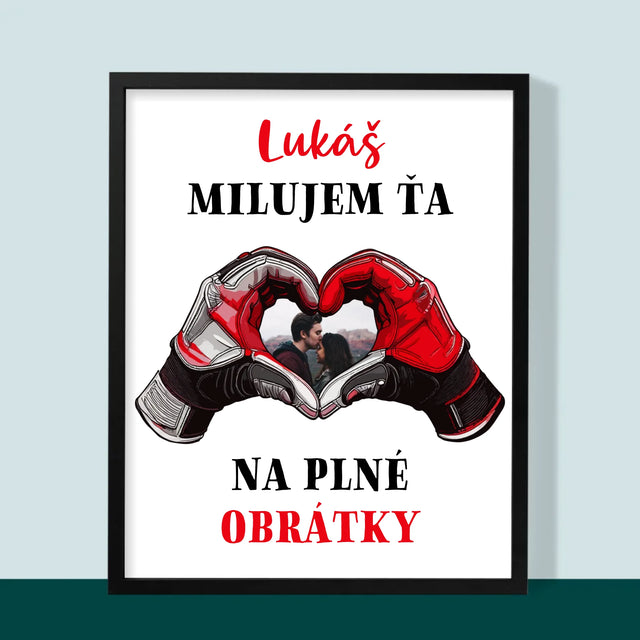 Fotografia A Podpis: Milujem Ťa Na Plné Obrátky - Zarámováná Tlač 30X40 (Vertikálne)