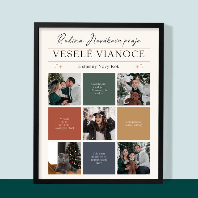 Fotokoláž: Veselé Vianoce Venovanie - Zarámováná Tlač 30X40 (Vertikálne)