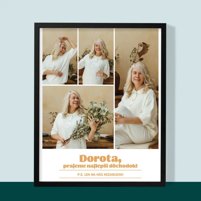 Fotokoláž: Najlepší Dôchodok - Zarámováná Tlač 30X40 (Vertikálne)