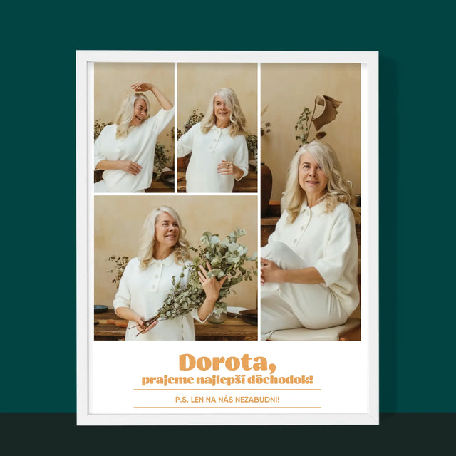 Fotokoláž: Najlepší Dôchodok - Zarámováná Tlač 30X40 (Vertikálne)