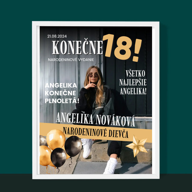 Obálka Časopisu: Konečne 18 - Zarámováná Tlač 30X40 (Vertikálne)
