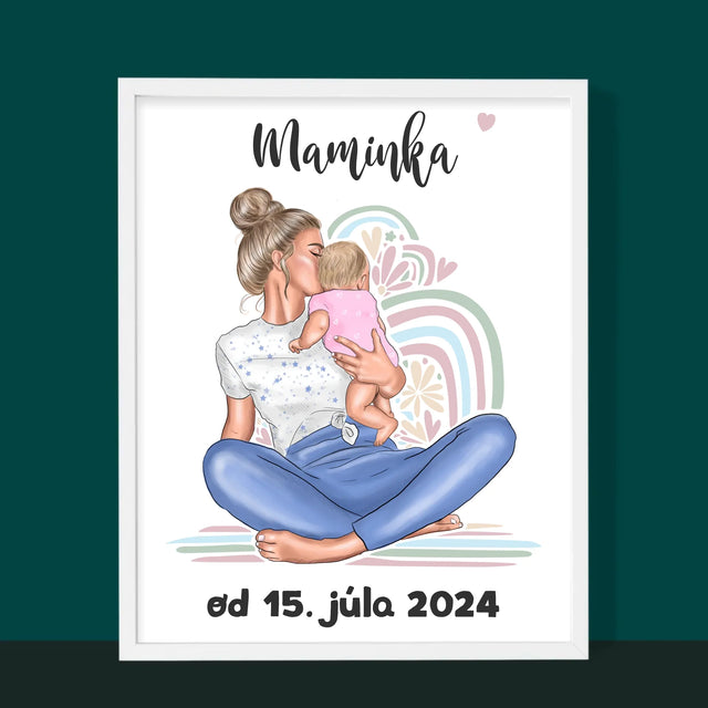 Tvorenie Postavy: Mladá Mama - Zarámováná Tlač 30X40 (Vertikálne)